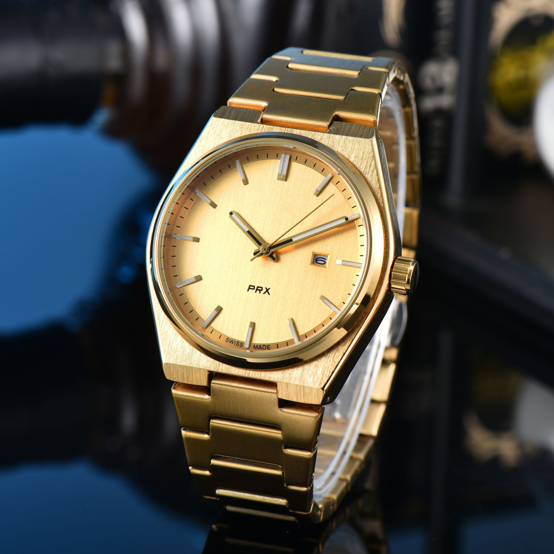 2023 New Men's Quartz Tianjia Fashion Sports Casual Large Flywheel Day Steel Band High Quality Watch