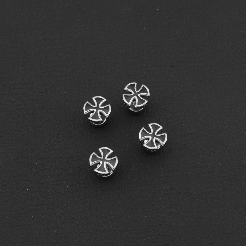 Japanese And Korean Trend Titanium Steel Cross Oil Drop Unisex Stud Earrings Unique Fashion Niche Light Luxury Ear Clips_voghion.com