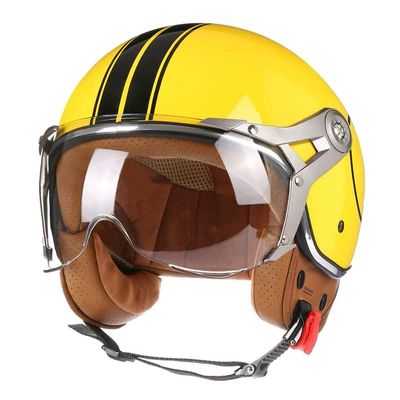 Motosiklet kaskı (dəbilqə) — stock wholesale - yellow-black-line-smiley-face-m