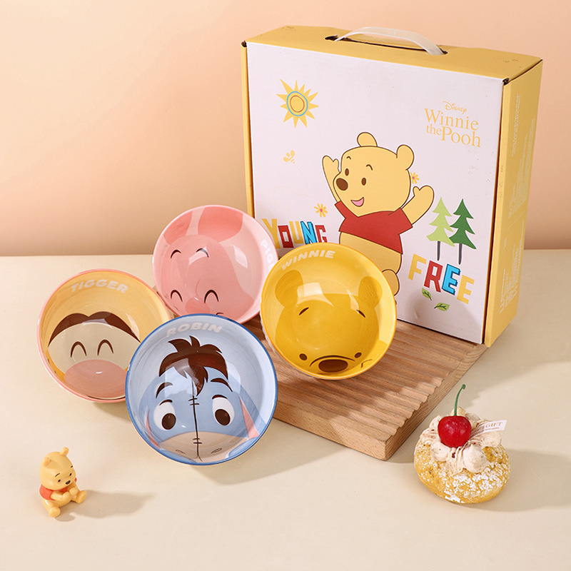 Winnie Rice Bowl Ceramic Tableware Set for Home Use, High-End Gift Box for Housewarming, New Home, Gift for Annual Meeting