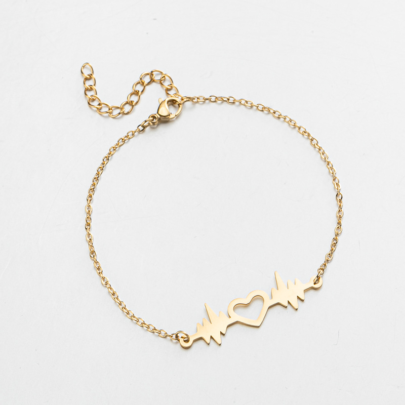1 Piece Quantity PVD Coated Real Gold Plated Star Moon Stainless Steel Fashion Waterproof Non Tarnish Bracelets
