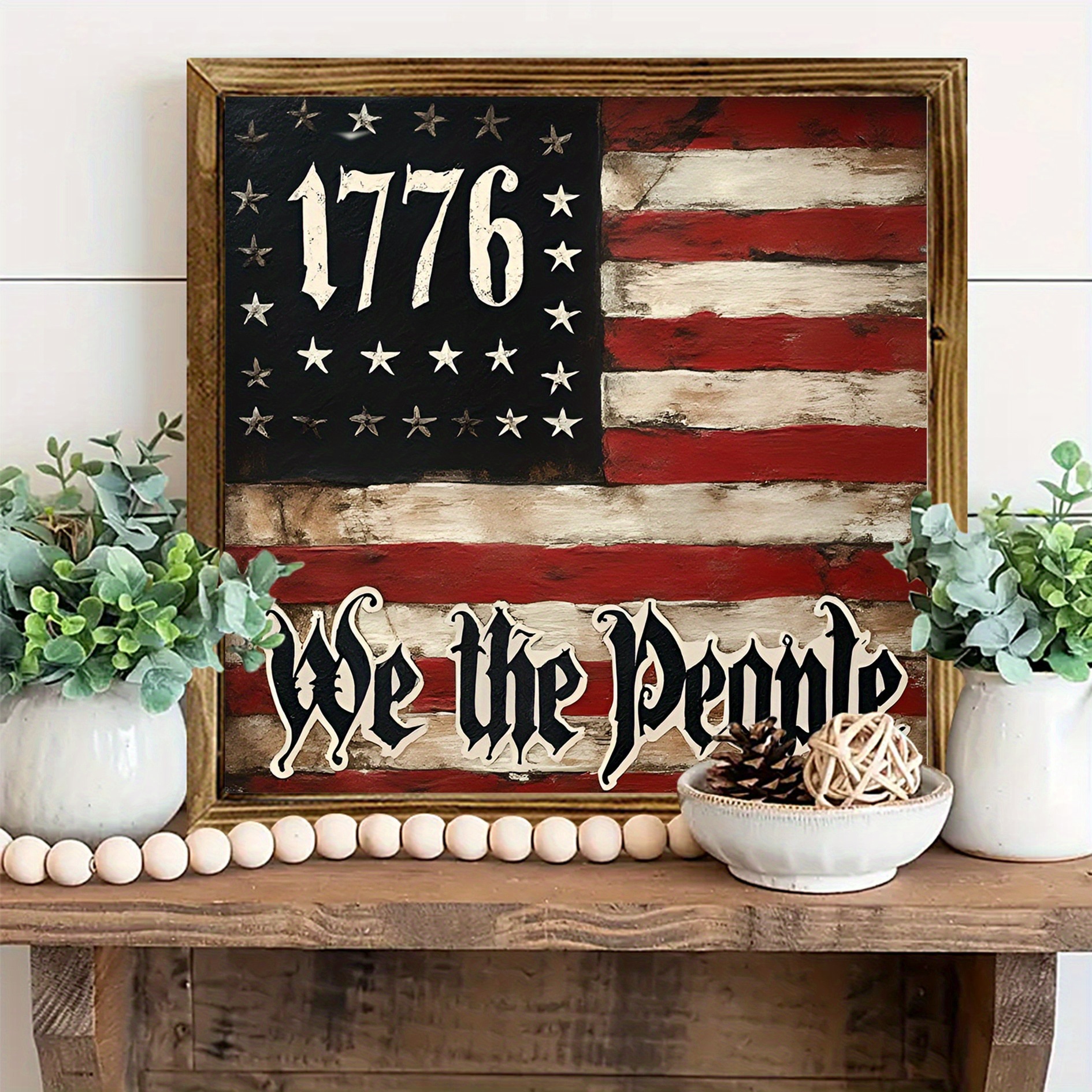 retro wooden photo frame for bedroom