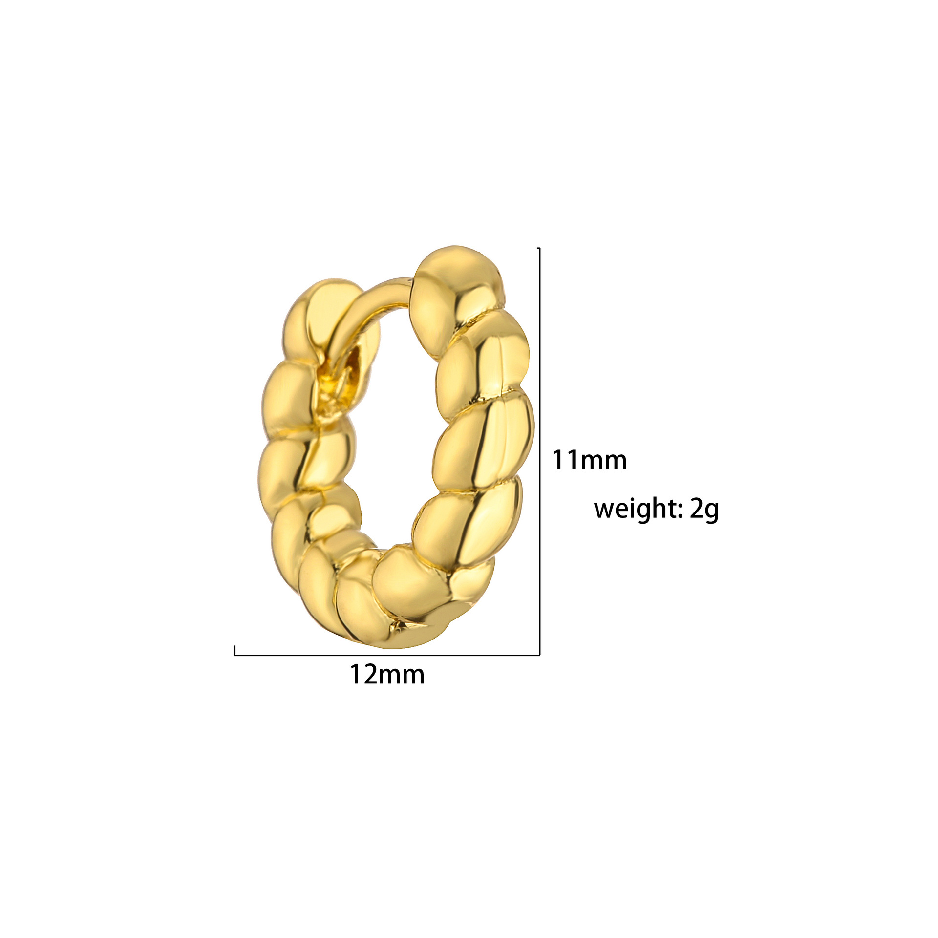 Women'S Gender 1 Pair Fashion Twist Plating Copper Gold Plated Earrings