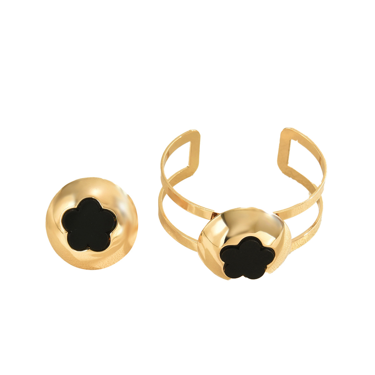 Plommonblomma armband och ring set för kvinnor elegant smyckeset_voghion.com
