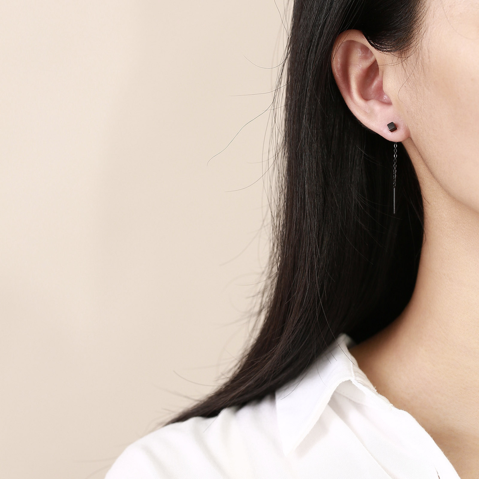 Simple Style Geometric Stainless Steel Drop Earrings Plating Stainless Steel Earrings 1 Pair