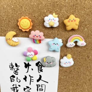 10 Ins Clouds Sun Rainbow Cartoon Pin Creative Cute Cork Photo Message Board Felt Pin