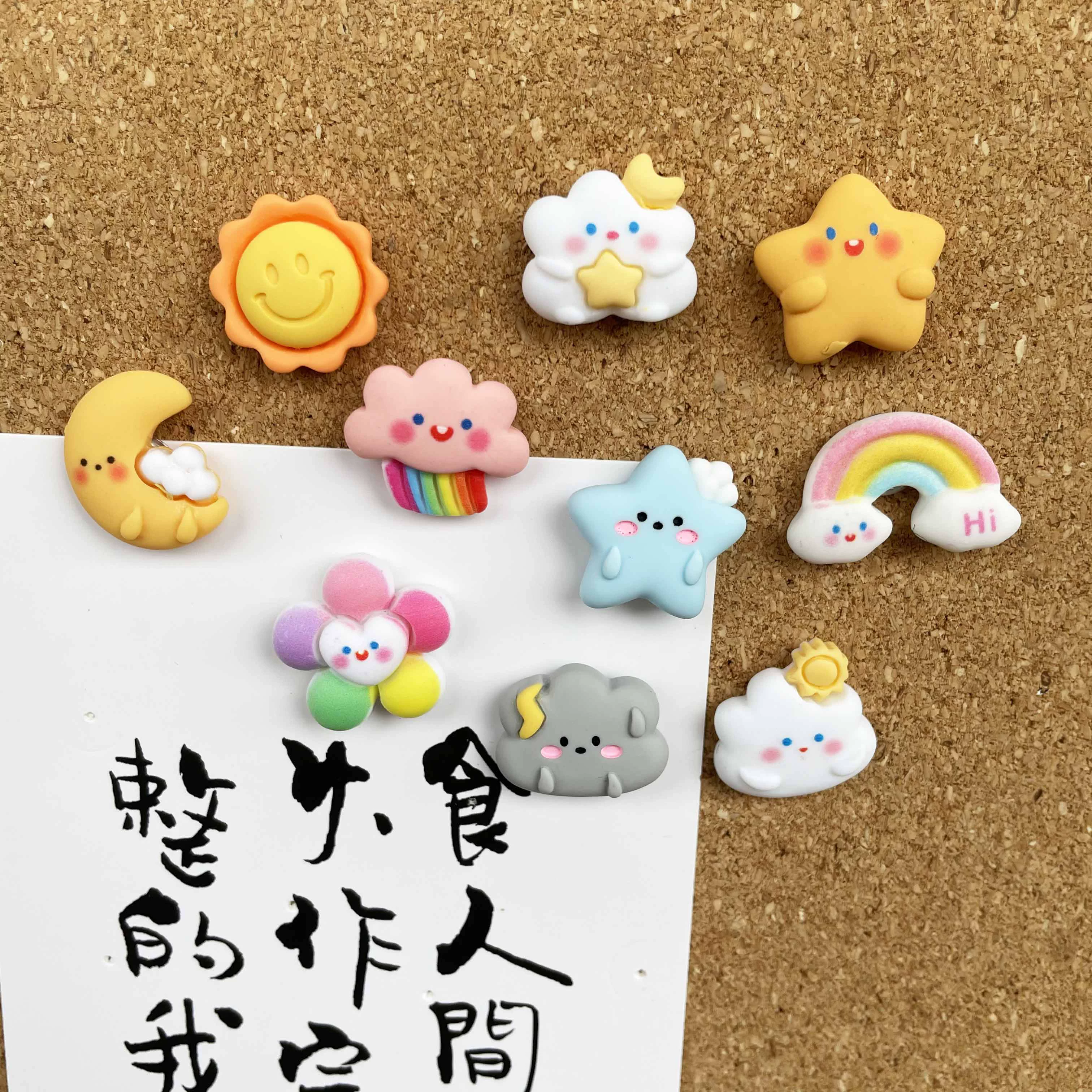 10 штук Облако солнце радуга мультяшная булавка креативная милая пробка фото доска объявлений войлочные гвозди