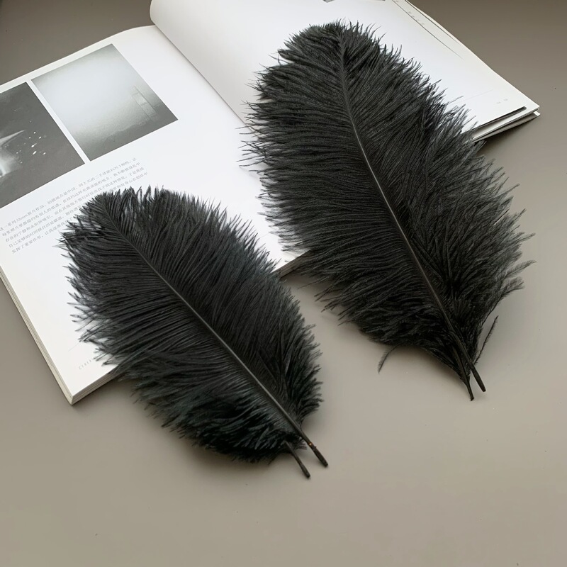 Factory in stock black ostrich feather 15-60cm feather diy stage decoration flower arrangement wedding ostrich feather accessories Factory in stock black ostrich feather 15-60cm feather diy stage decoration flower arrangement wedding ostrich feather accessories