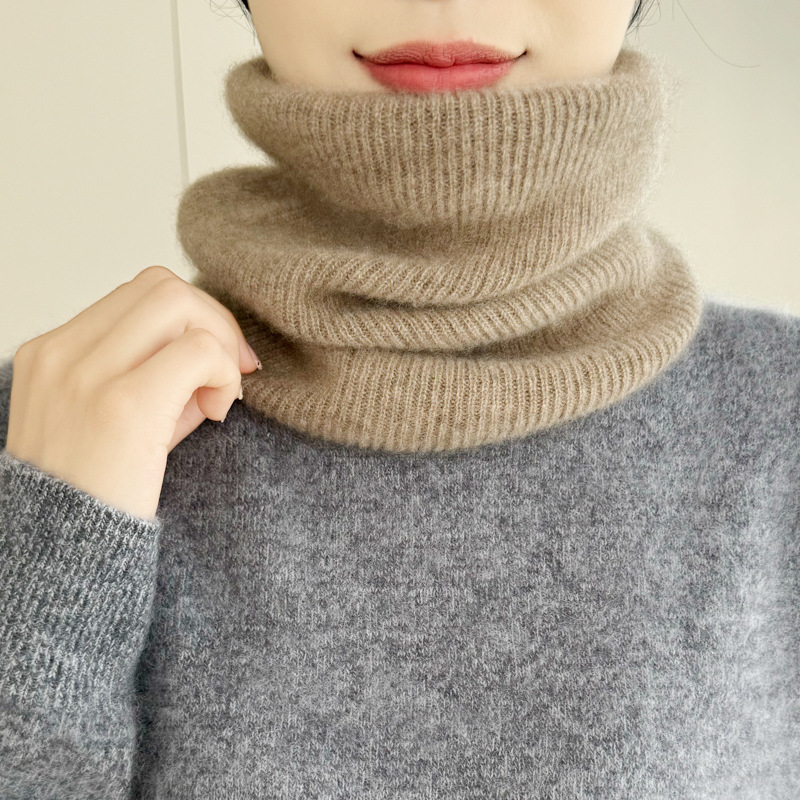 100% cashmere neck warmer for autumn and winter, thickened and warm knitted neck protector for men and women