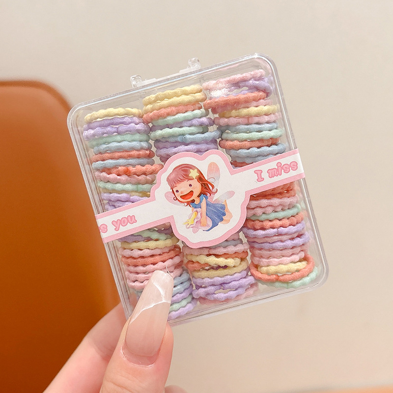 Dibujos animados para niños lindo pulgar lazo para el cabello bebé no daña el cabello cuerda alta elástico banda elástica cuerda para el cabello accesorios para el cabello