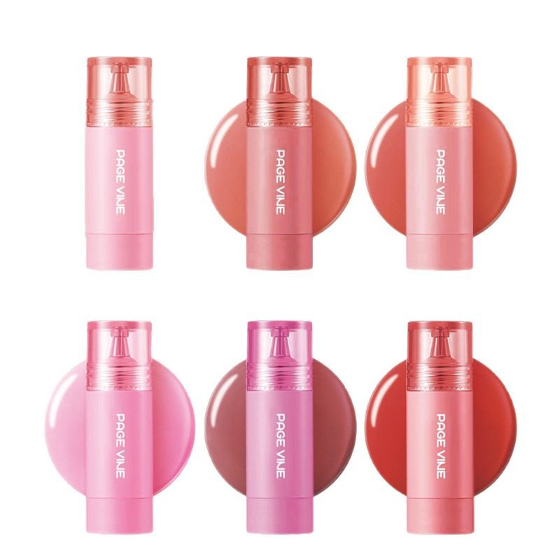 Cross-border PAGE VINE Liquid Blush Brilliant White Carmine Lipstick Mat Multifunctional Eye Shadow Pink