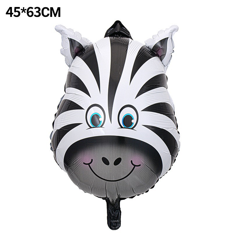 Venta caliente cabeza de animal película de aluminio globo tema de cumpleaños fiesta decoración de dibujos animados león cabeza de tigre papel de aluminio globo al por mayor