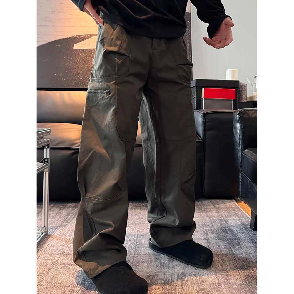 American Retro Workwear Casual Pants Men's Spring and Autumn New Fashionable High Street Loose Straight Pants Fashionable All-match Machete Pants