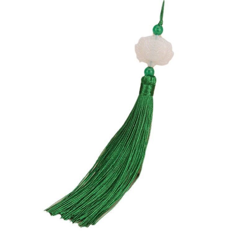 Double-sided pendant white jade with tassels, decorations, accessory, accessories