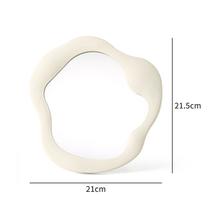 Espejo de maquillaje de escritorio ins Espejo de princesa espejo de dormitorio de estudiantes espejo plano con soporte irregular espejo portátil simple