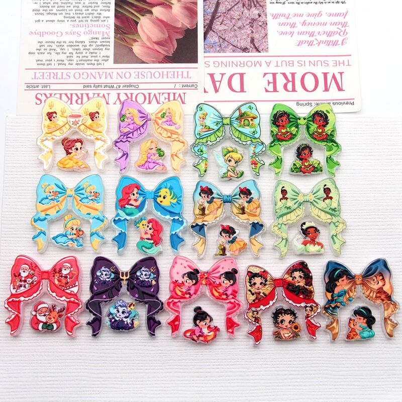 High-transparency acrylic fairy tale style princess bow pendant bag charm hair clip ballpoint pen decorative accessory High-transparency acrylic fairy tale style princess bow pendant bag charm hair clip ballpoint pen decorative accessory