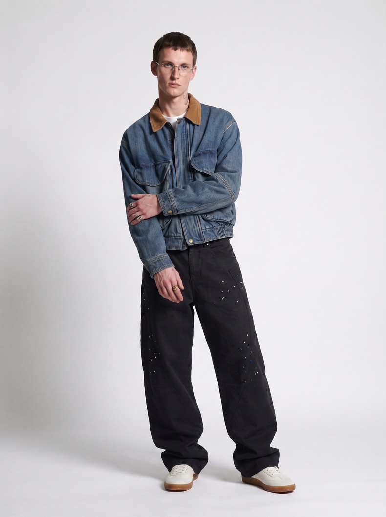 Inflation Hand-Painted Splatter Wide-Leg Cargo Pants