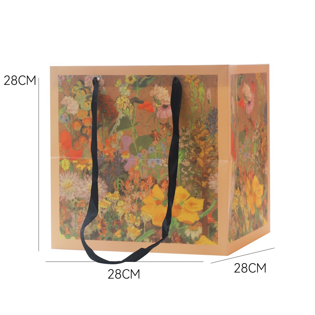 Nuevo estilo de pintura al óleo de siete colores cordier inglés bolsa de flores rojas flores materiales de embalaje de flores bolsa de flores