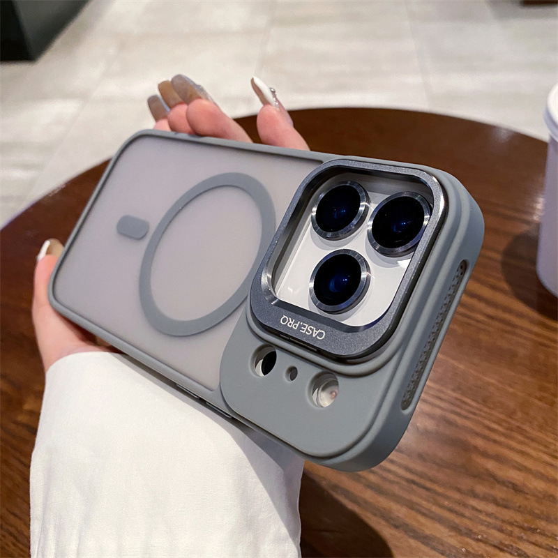 新しい iPhone17promax 携帯電話ケースレンズホルダー Apple 17air 磁気肌感触つや消しカバーに適しています|undefined