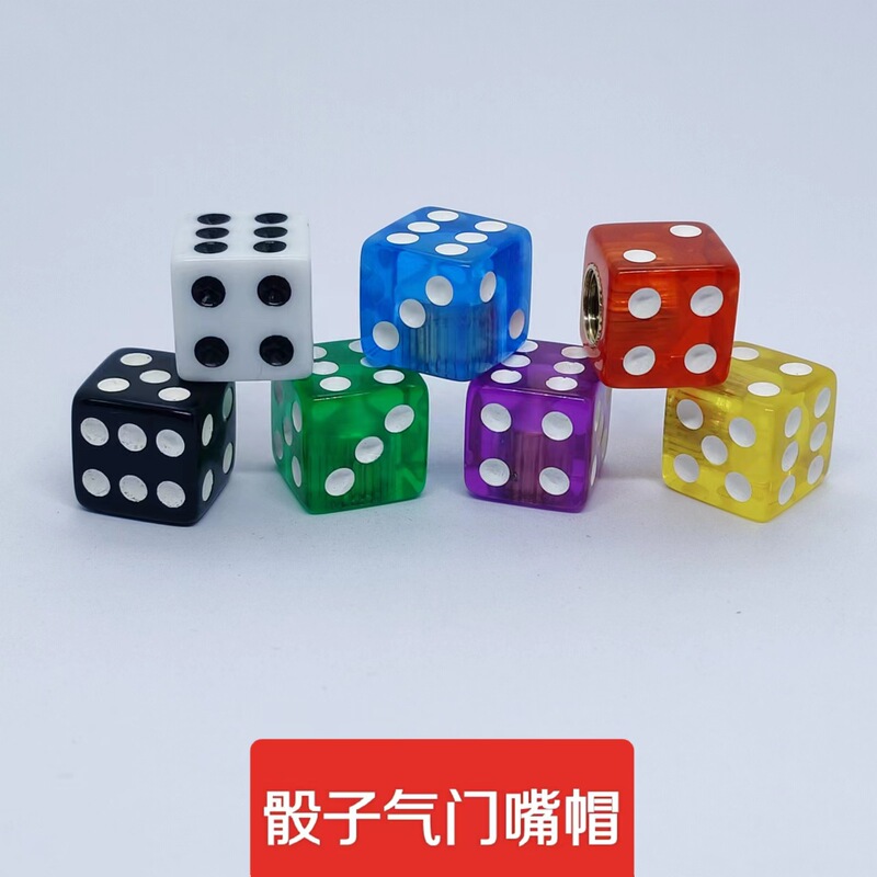 Source Manufacturer Car Tire Valve Cap Acrylic Transparent Dice Valve Cap Tire Valve Cover Ready Stock