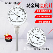 双金属温度计锅炉插入式温度计双金属管道不锈钢径轴向工业温度表