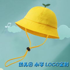子供の小さい黄色の帽子の春秋漁師の帽子はlogoを印刷します。