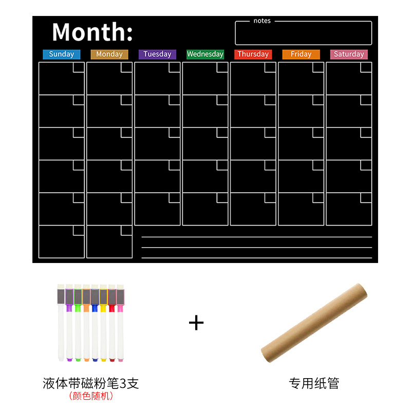 Imán de nevera borrable, calendario de gestión de tiempo, calendario creativo, plan de aprendizaje de pizarra suave magnética extraíble