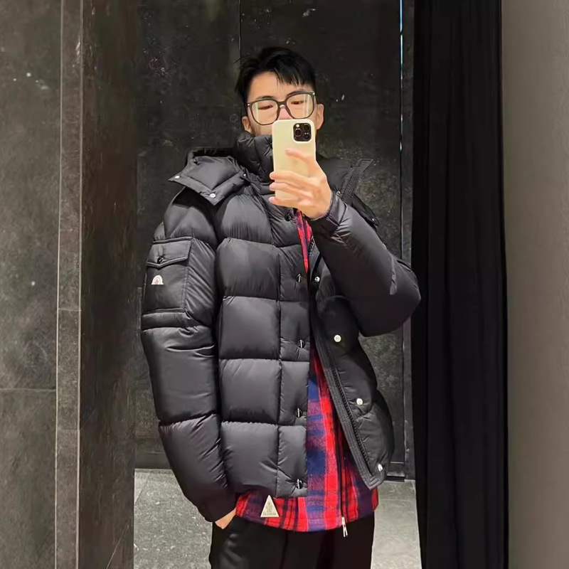 High Version Mengjia Matte Fog Maya Vezere Hooded Removable Down Jacket for Men and Women Cold-proof and Warm-keeping