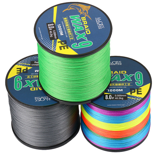 Cross-border wholesale 9-braid colorful strong horse fish line pe line ten meters one color braided line sea fishing line sub-line fishing line