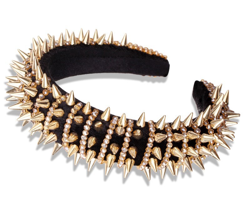 Solid Color Pattern Women's Gender Punk Style Punk Solid Color Cloth  Hair Band