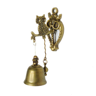 Animal Doorbell Metal Iron Bell Wind Chime Hanging Wall Elephant Owl Shape Retro Nostalgic Style