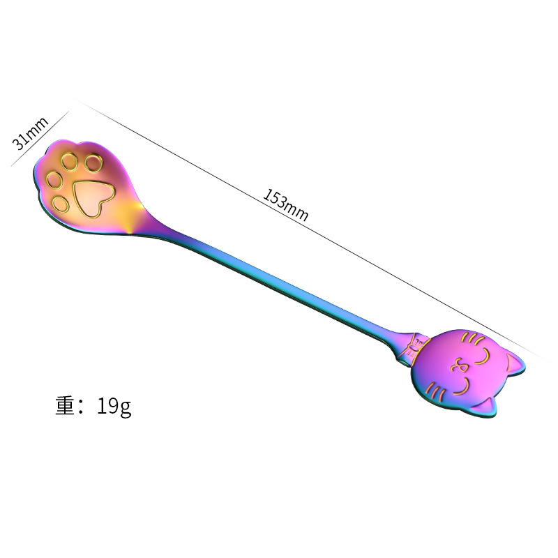 クロスボーダーステンレス鋼猫爪スプーンクリエイティブ漫画コーヒースプーンミキシングスプーン高価値小さなスプーン子供用デザートスプーン|undefined
