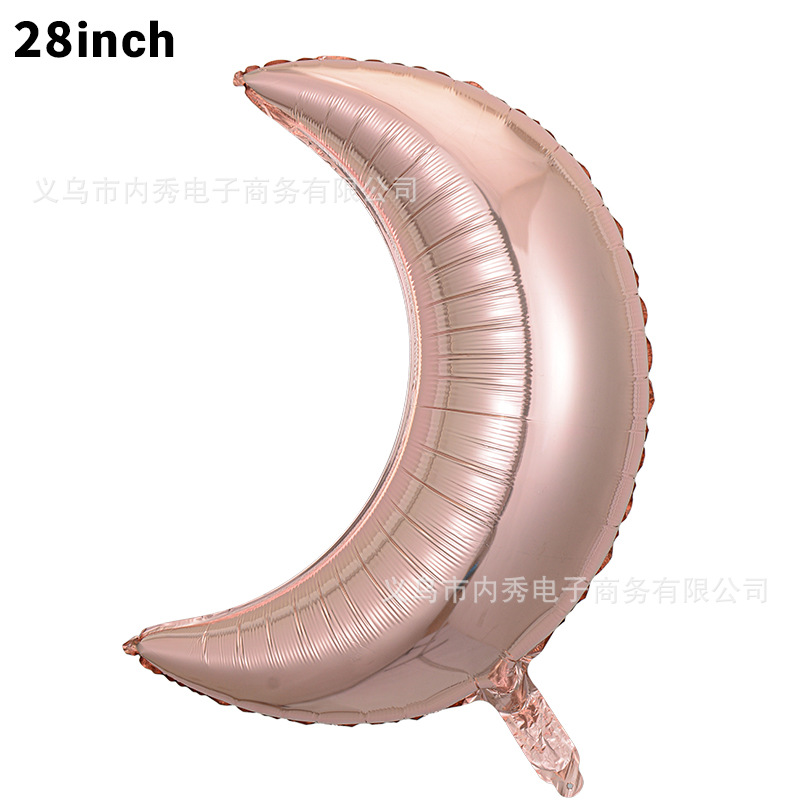 28 pulgadas forma de globo de luna película de aluminio Globo Fiesta de cumpleaños diseño decoración atmósfera forma de globo versión delgada Luna