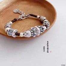 九尾狐手链女足银999纯银纯手工编织手绳饰品个性小众百搭送礼物