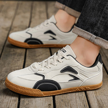 跨境欧洲站46大码男鞋板鞋秋季新皮面青少年学生休闲运动德训鞋男