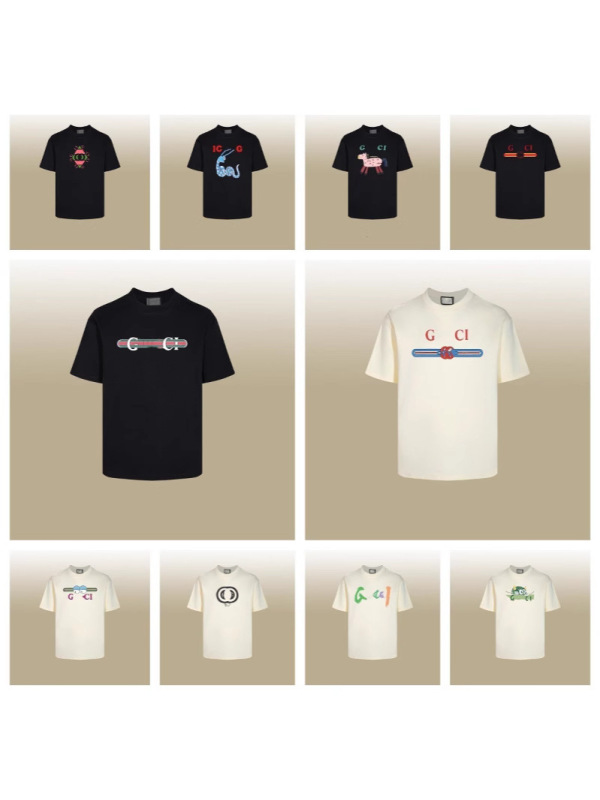 GU ジャンクション ハイバージョン 25SS 新文字 ダブルGプリント ウォッシュ加工 メンズ レディース 半袖Tシャツ 万能|undefined