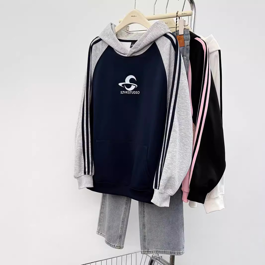 Felpa unisex coppia outfit primavera autunno sottile 2024 felpa con cappuccio stampata larga stile coreano top 100 kg_voghion.com