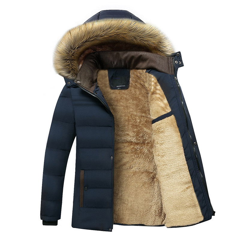 Cross-Border Chaqueta acolchada de algodón para hombre invierno 2021 nueva chaqueta acolchada de algodón cálido de mediana edad con capucha chaqueta acolchada de algodón engrosada abrigo de papá