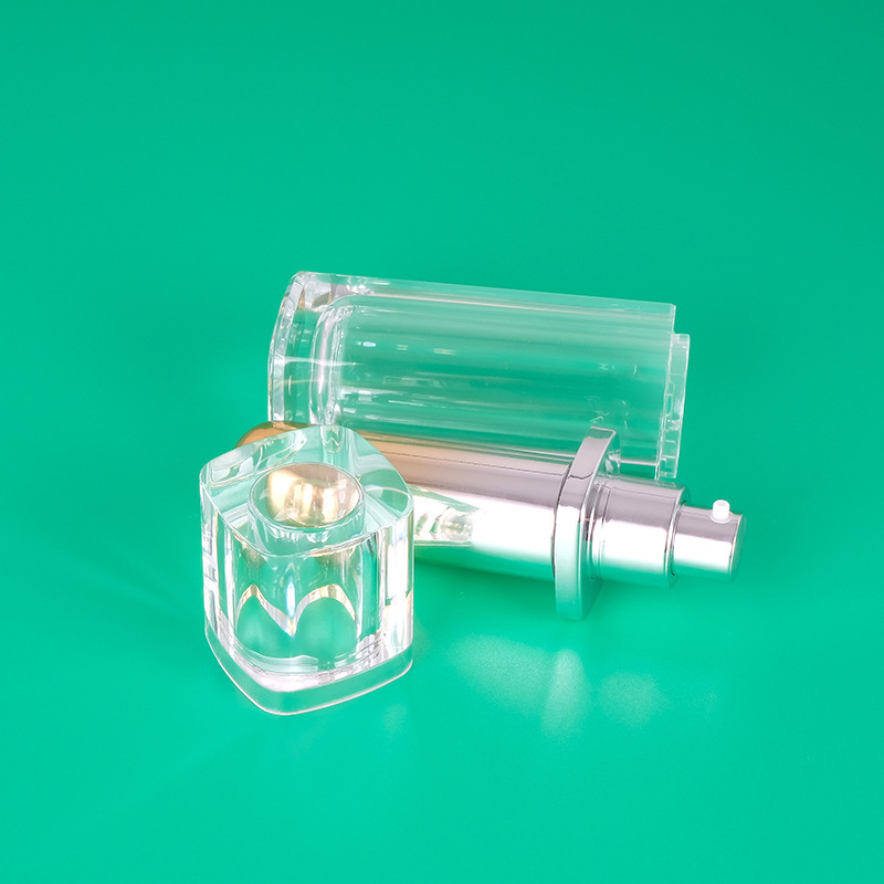 方形粉底液瓶 乳液泵按压包装透明玻璃分装瓶 化妆品瓶