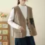 显瘦v领新款文艺马夹