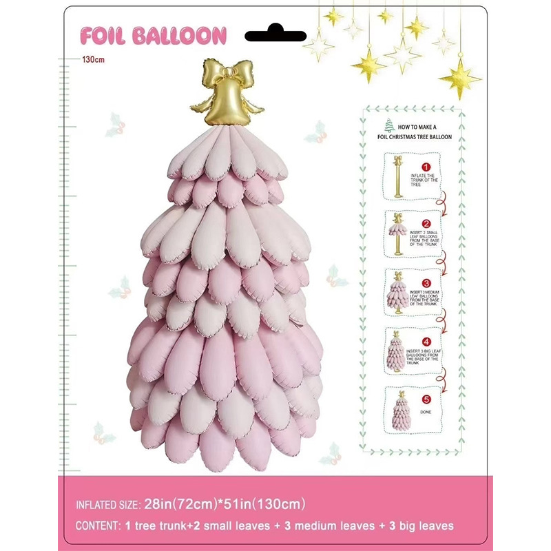 Globo de Navidad 4D de gran tamaño (Santa, trineo, renos), con base tridimensional para pie, decoración para árbol de Navidad