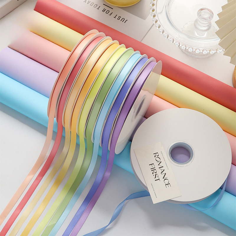 星语 上新 1.0cm纯色丝带 马卡龙涤纶丝带缎带鲜花束装饰飘带DIY