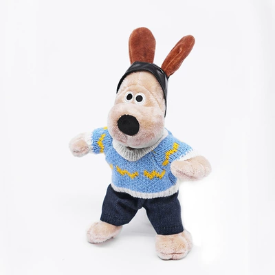 Driver Car Doll Car Interior — Car ornaments - blue-and-yellow-striped-sweater-wearing-bulldog