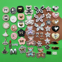 网红电镀小熊蝴蝶口红星星桃心小香风塑料配件diy手机壳发夹配饰