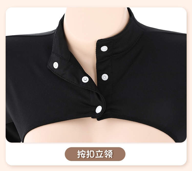 Feimu One-Shoulder Strapless High-Slit Maid Outfit with Apron and Headband — detail image 21