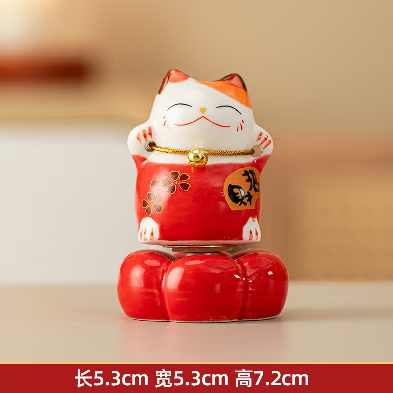 Mayorista lindo gato de ganancia girar la decoración de escritorio Jingdezhen cerámica pequeña decoración cerámica girar decoración