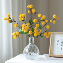 仿真花小刺球蒲公英客厅餐桌婚礼绿植道具摆件高级感板栗果假花