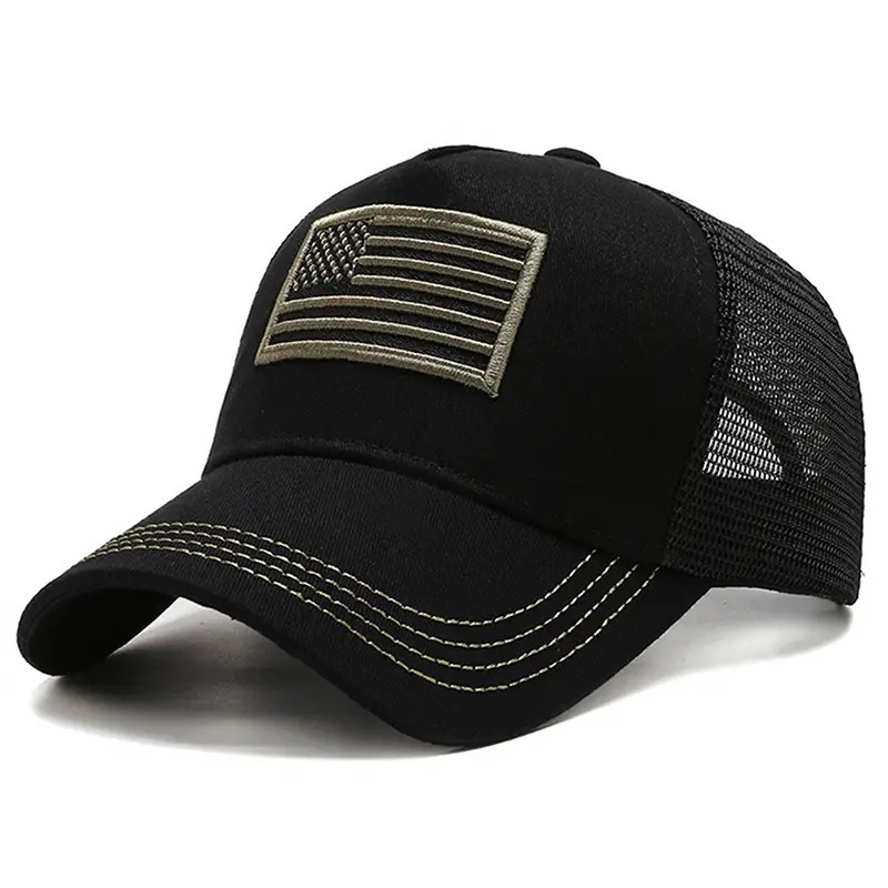 Bandera americana gorra de béisbol de camuflaje sombrero de verano para hombres protección solar sombrero para el sol sombrero fresco de verano para mujer sombrero de malla caliente transfronteriza
