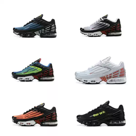 2024 Cross-Border Tn Air Cushion Shoes Iii Foreign Trade Plus3 Shock-Absorbing Men's and Women's Running Shoes Sports Shoes Breathable and Comfortable