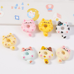 かわいい子猫ドーナツ食游樹脂diyアクセサリークリームケース冷蔵庫貼り手作り
